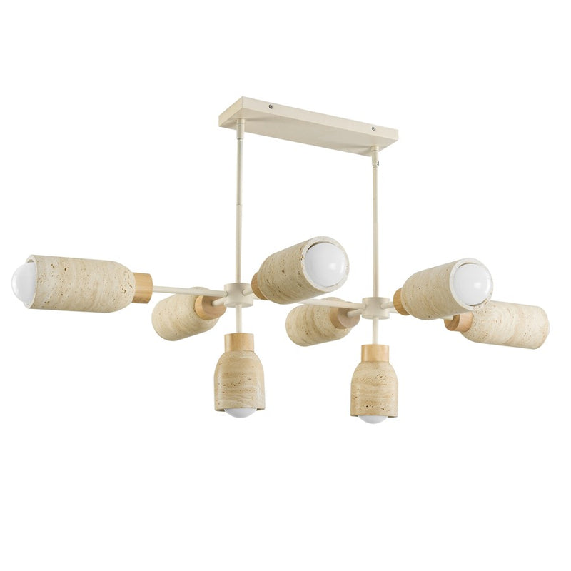 Maxim Lighting Pompeii 8 Light Linear Pendant, Travertine/Oyster