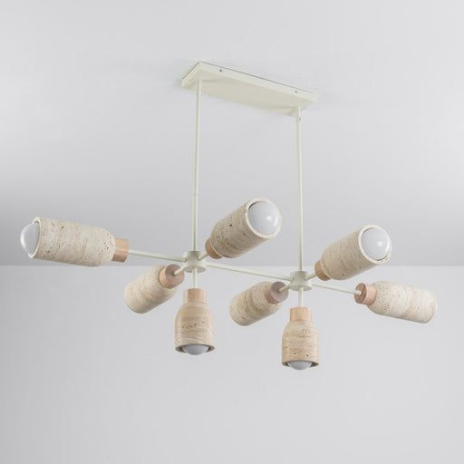 Maxim Lighting Pompeii 8 Light Linear Pendant, Travertine/Oyster