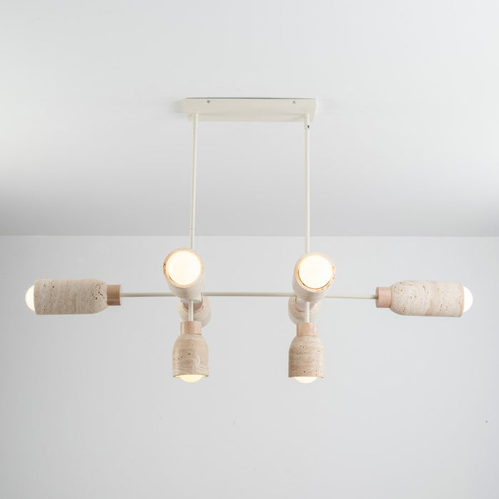 Maxim Lighting Pompeii 8 Light Linear Pendant, Travertine/Oyster