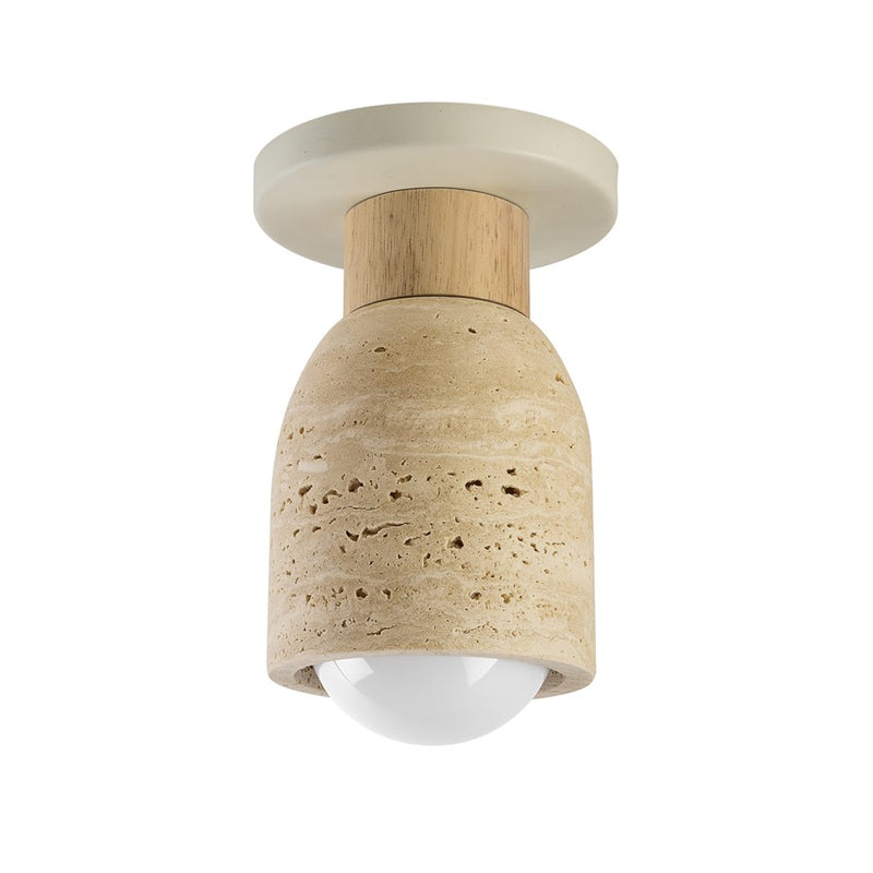 Maxim Lighting Pompeii 1 Light Flush Mount, Travertine/Oyster