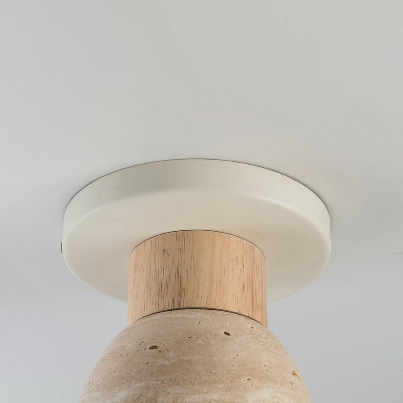 Maxim Lighting Pompeii 1 Light Flush Mount, Travertine/Oyster