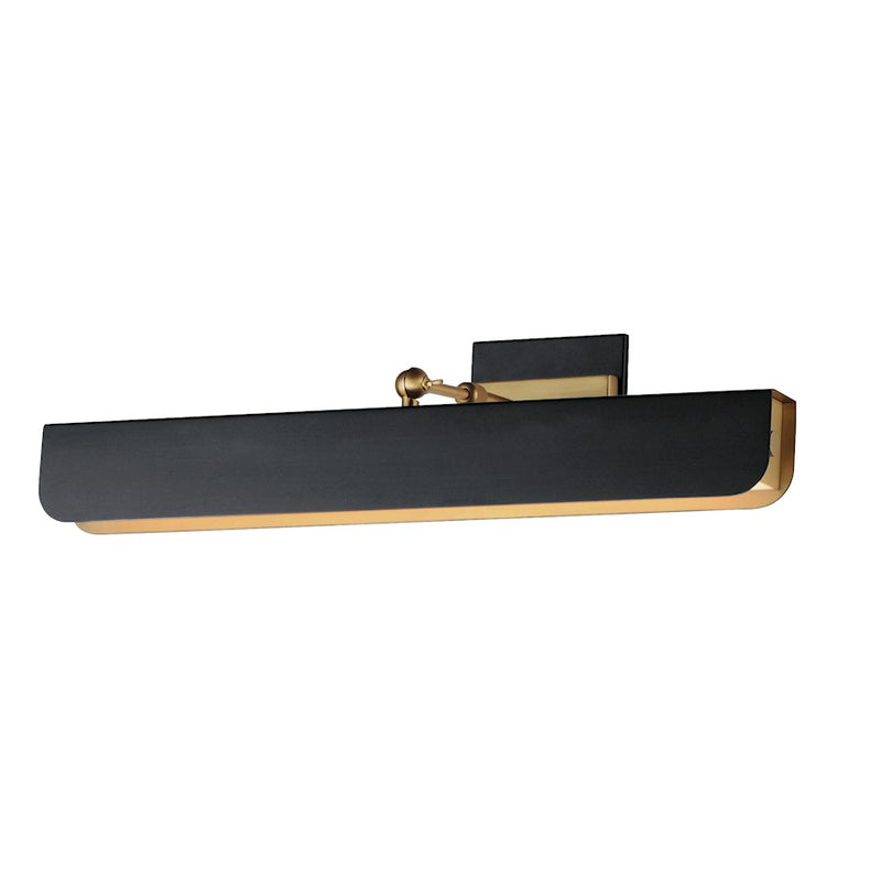 Maxim Lighting Miles 24" LED Wall Sconce, Black/Aged Brass/White