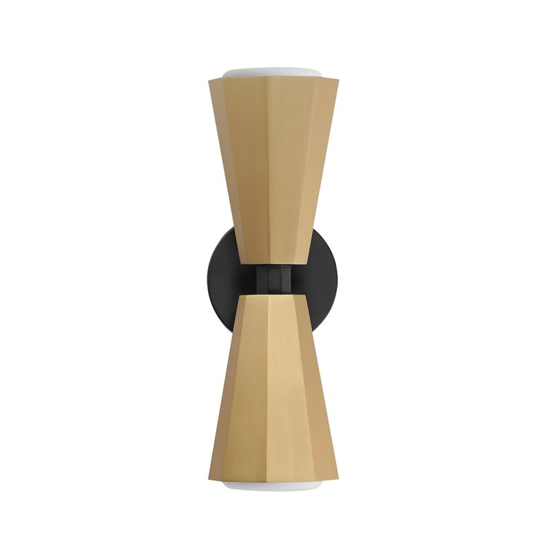Maxim Lighting Rizzo 2 Light Wall Sconce, Black/Brass/Satin White - 10810SWBKAB