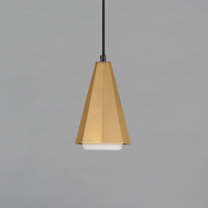 Maxim Lighting Rizzo 1Lt Single Pendant, Black/Brass/Satin White