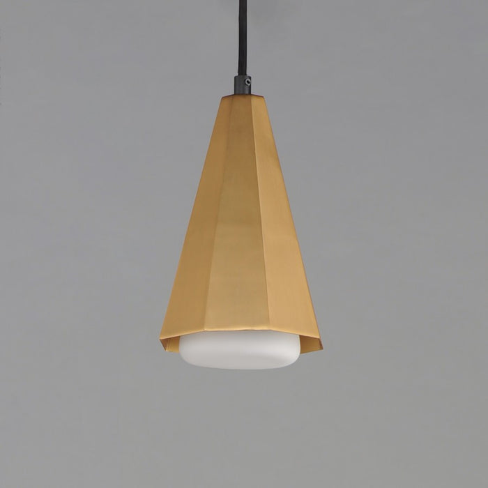 Maxim Lighting Rizzo 1Lt Single Pendant, Black/Brass/Satin White