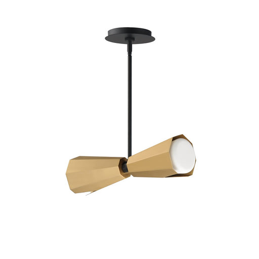 Maxim Lighting Rizzo 2Lt Multi-Light Pendant, Black/Brass/White - 10812SWBKAB