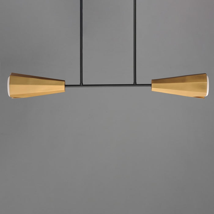 Maxim Lighting Rizzo 2Lt Linear Pendant, Black/Brass/Satin White