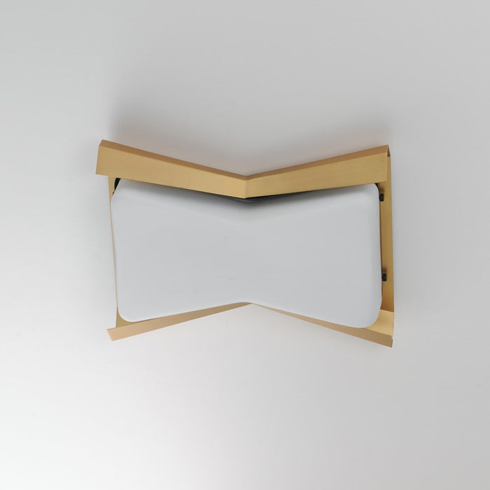 Maxim Lighting Rizzo 2 Light Flush Mount, Black/Brass/Satin White