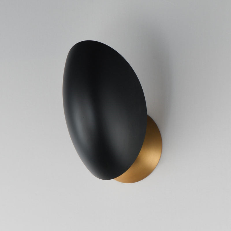 Maxim Lighting Maris 1Lt 8" Wall Sconce, Black/Natural Aged Brass