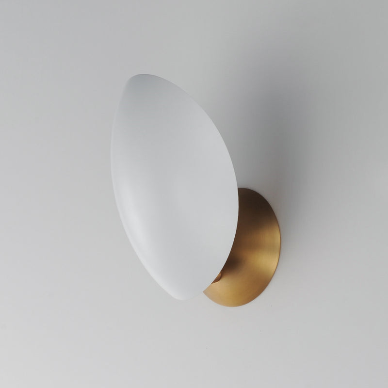Maxim Lighting Maris 1Lt 8" Wall Sconce, White/Natural Aged Brass