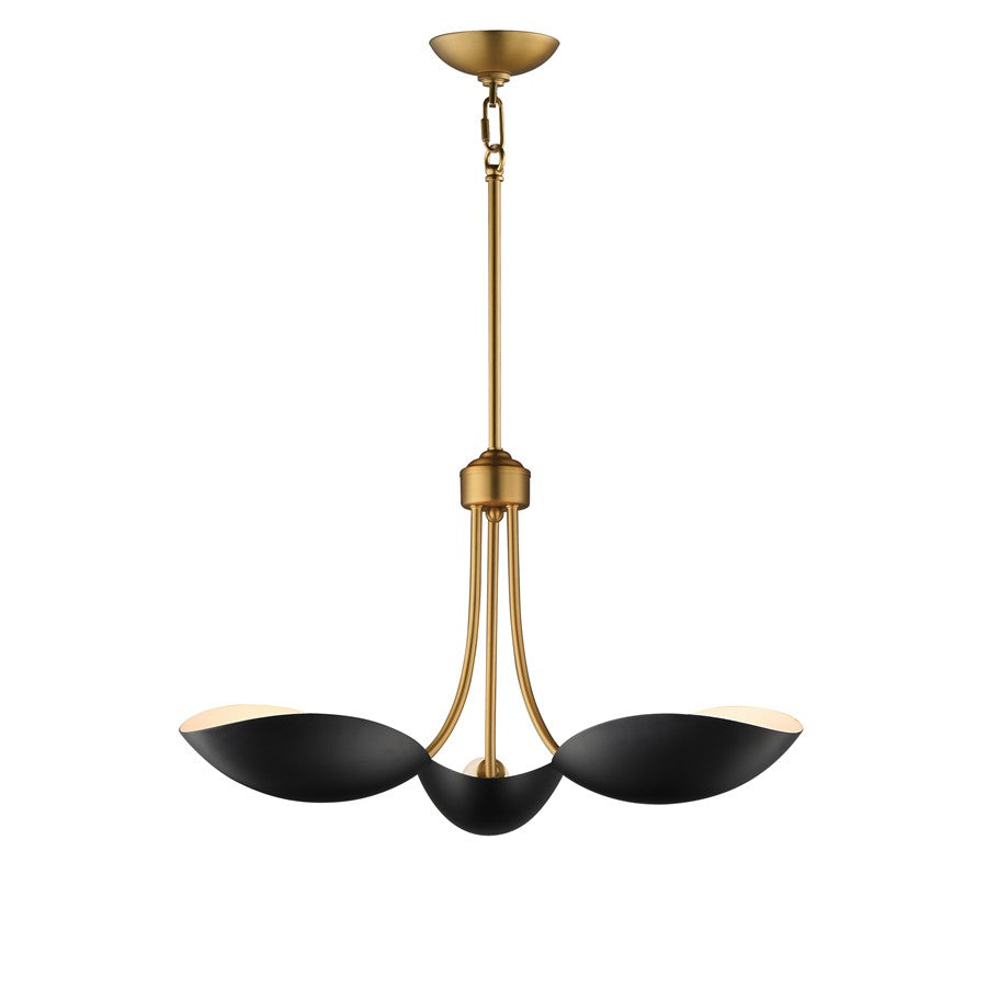 Maxim Lighting Maris 3Lt 12.75" Multi-Light Pendant, Black/Brass - 10824BKNAB