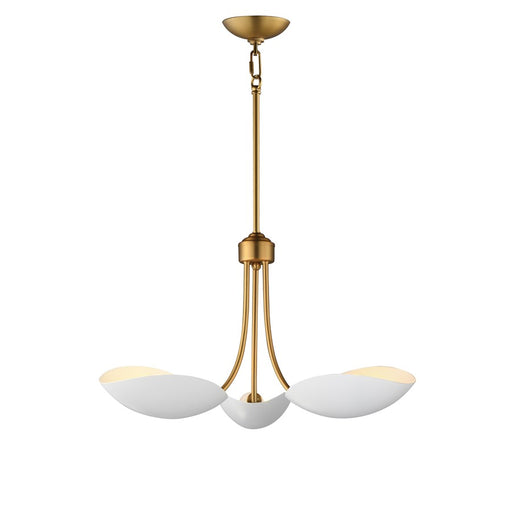 Maxim Lighting Maris 3Lt 12.75" Multi-Light Pendant, White/Brass - 10824WTNAB