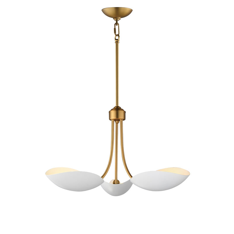 Maxim Lighting Maris 3Lt 12.75" Multi-Light Pendant, White/Brass