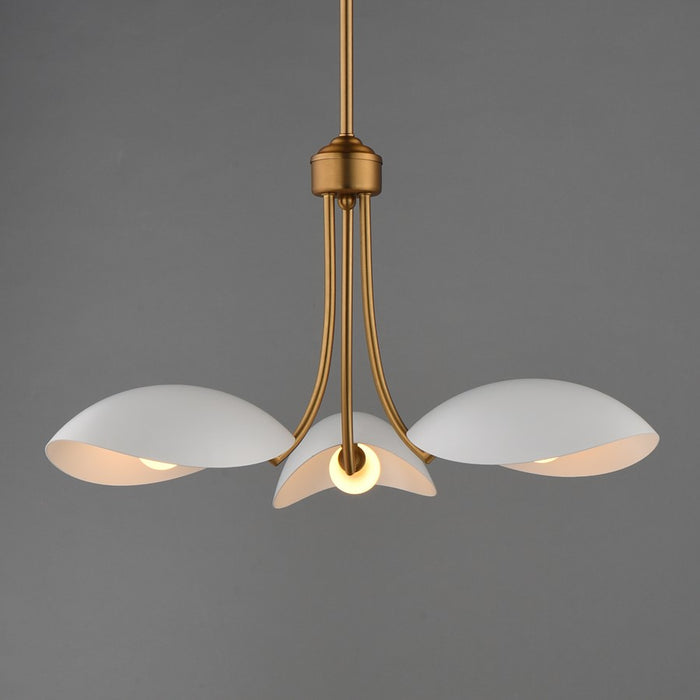 Maxim Lighting Maris 3Lt 12.75" Multi-Light Pendant, White/Brass