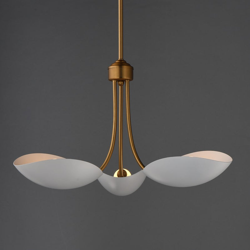 Maxim Lighting Maris 3Lt 12.75" Multi-Light Pendant, White/Brass