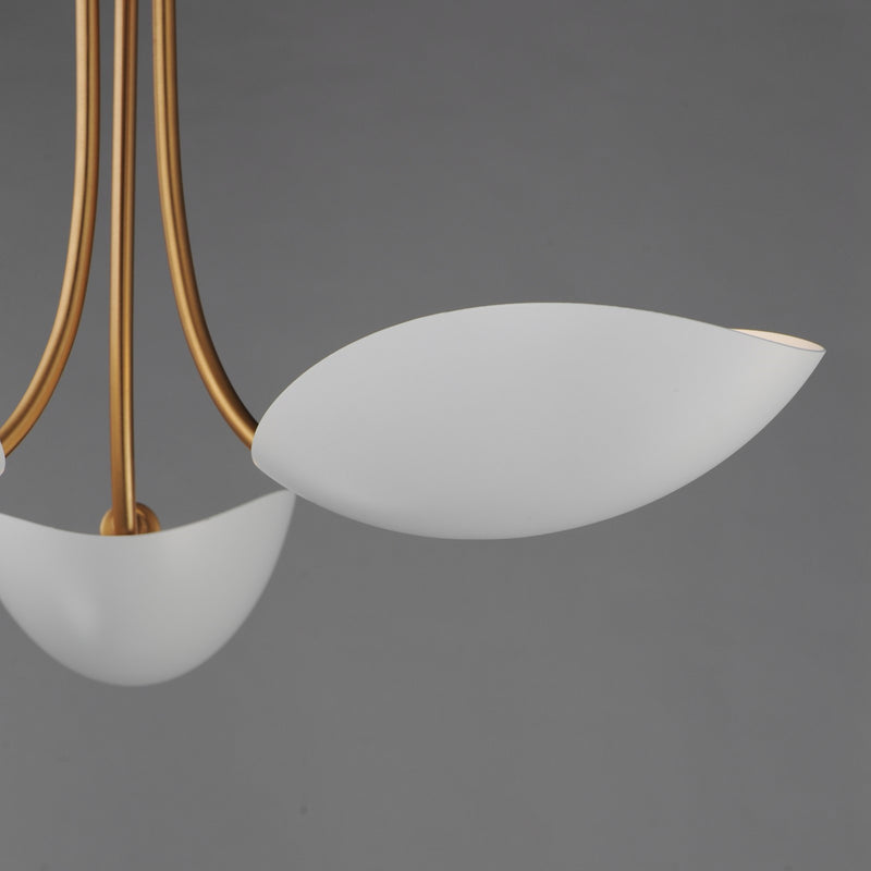 Maxim Lighting Maris 3Lt 12.75" Multi-Light Pendant, White/Brass
