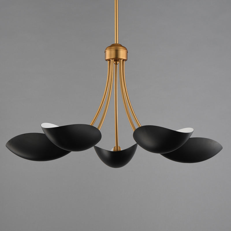 Maxim Lighting Maris 5Lt 14.25" Single-Tier Chandelier, Black/Brass