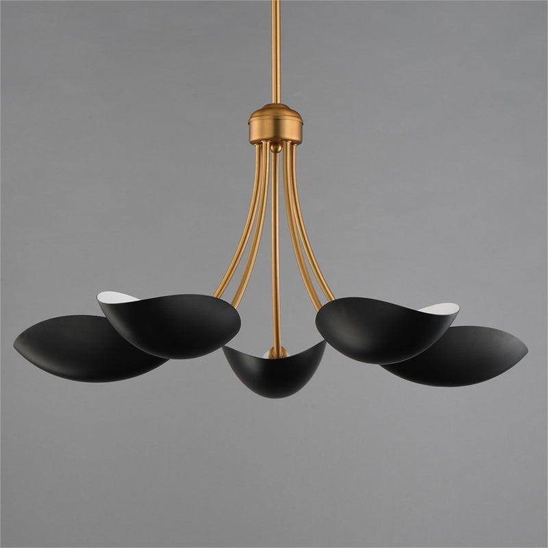 Maxim Lighting Maris 5Lt 14.25" Single-Tier Chandelier, Black/Brass