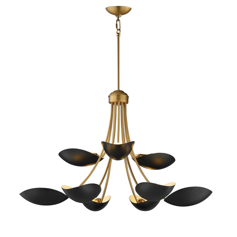 Maxim Lighting Maris 9Lt 21" Multi-Tier Chandelier, Black/Brass
