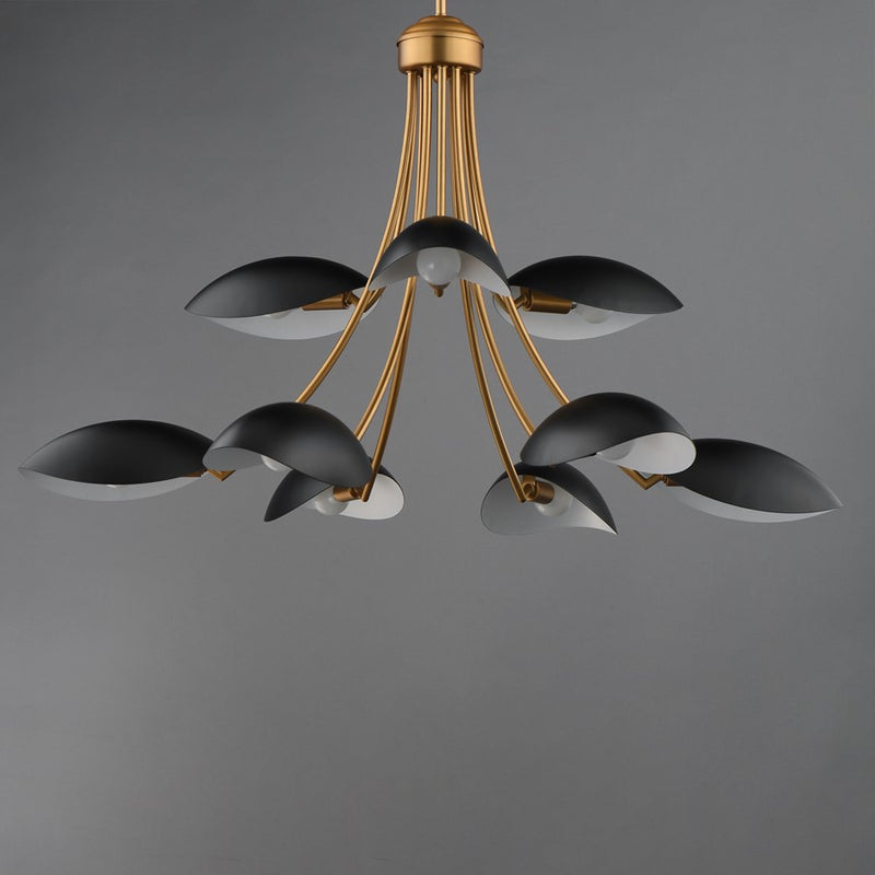 Maxim Lighting Maris 9Lt 21" Multi-Tier Chandelier, Black/Brass