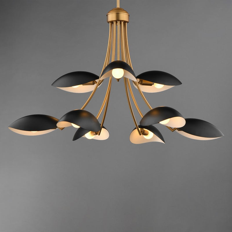 Maxim Lighting Maris 9Lt 21" Multi-Tier Chandelier, Black/Brass