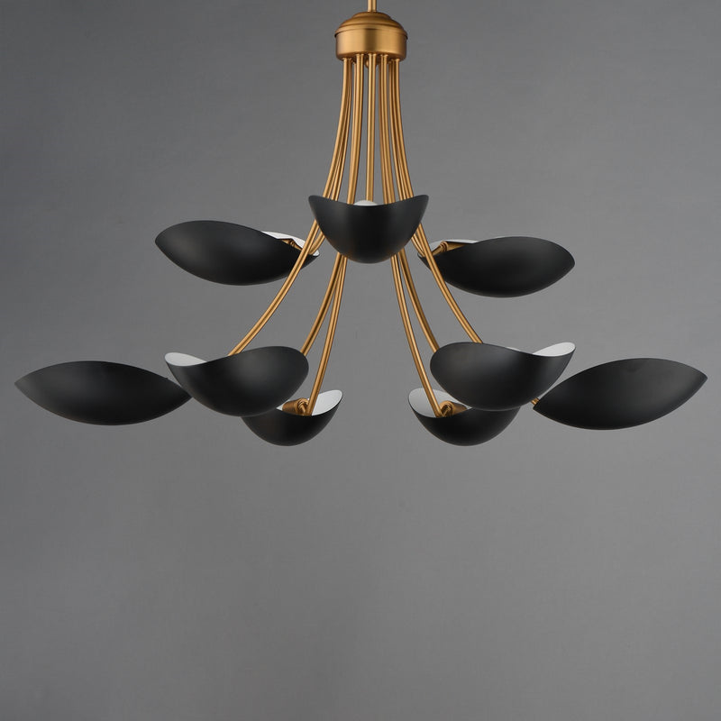 Maxim Lighting Maris 9Lt 21" Multi-Tier Chandelier, Black/Brass