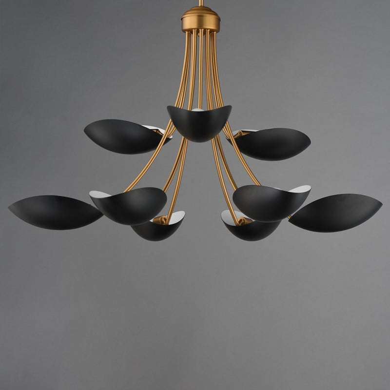 Maxim Lighting Maris 9Lt 21" Multi-Tier Chandelier, Black/Brass