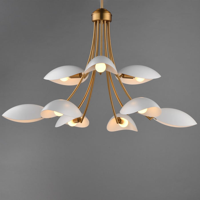 Maxim Lighting Maris 9Lt 21" Multi-Tier Chandelier, White/Brass