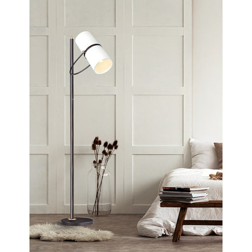 Maxim Lighting Oscar 2-Light Floor Lamp, Bronze/Antique Brass