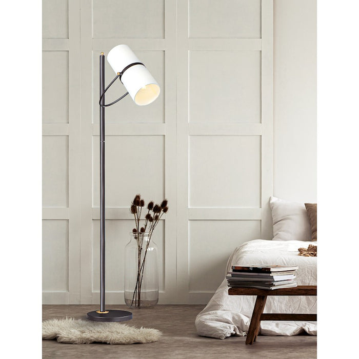 Maxim Lighting Oscar 2-Light Floor Lamp, Bronze/Antique Brass