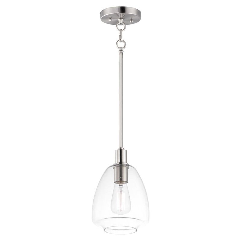 Maxim Lighting Babylon 7.25" 1-Light Pendant, Satin Nickel/Clear