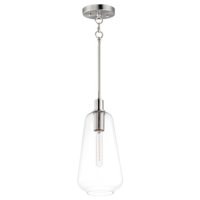 Maxim Lighting Babylon 7.5" 1-Light Pendant, Satin Nickel/Clear