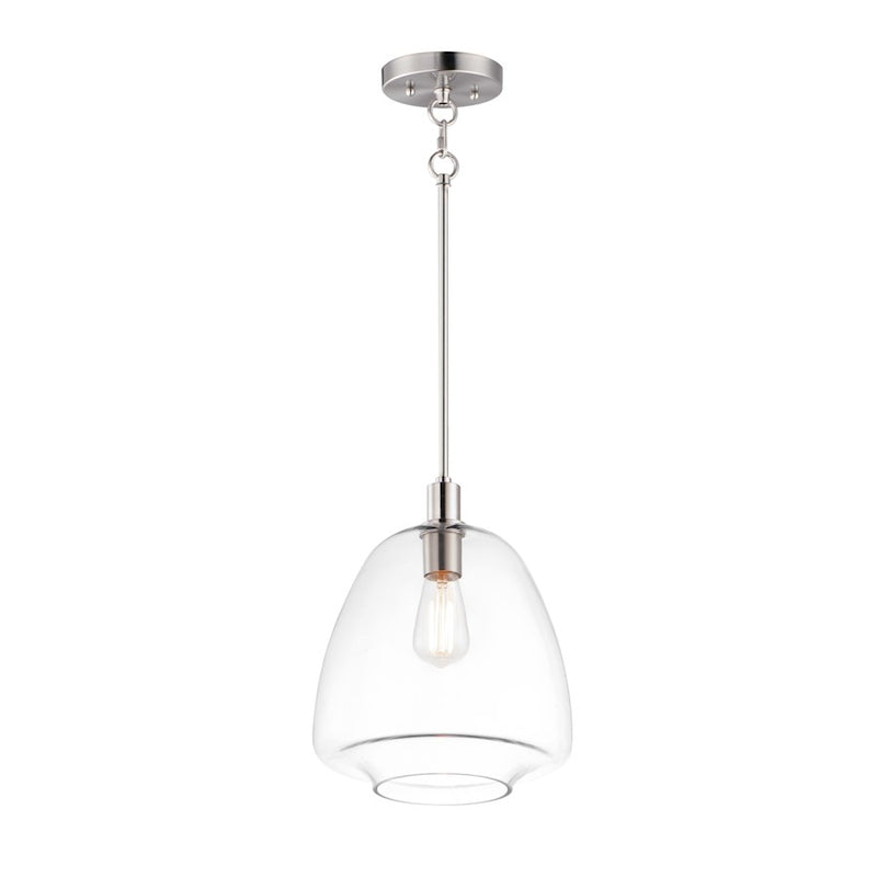 Maxim Lighting Babylon 11.5" 1-Light Pendant, Satin Nickel/Clear