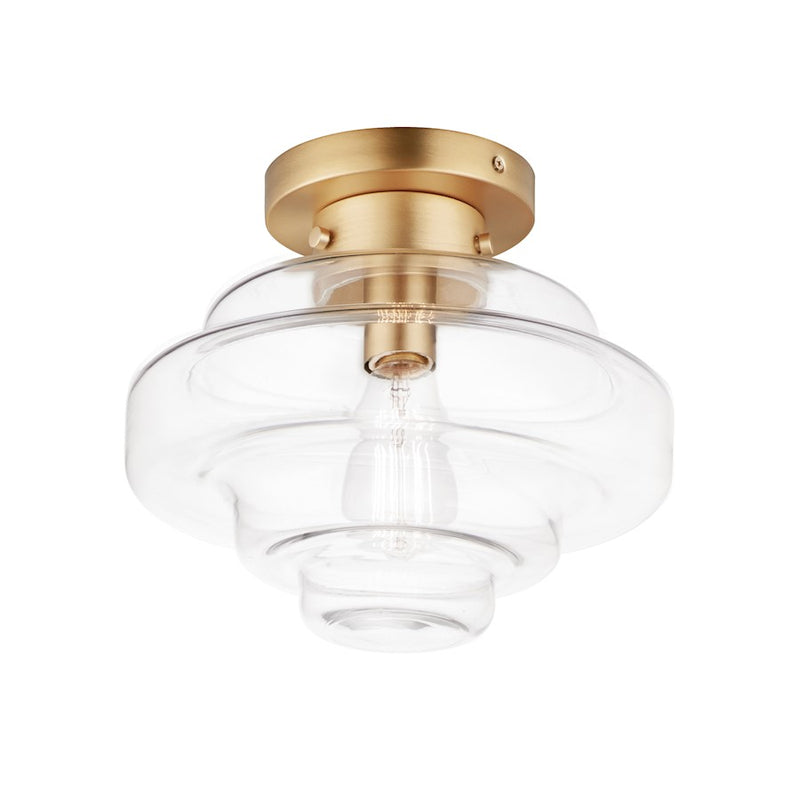 Maxim Lighting Harbor 1 Light Flush Mount, Satin Brass