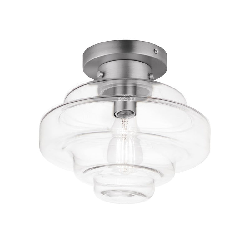 Maxim Lighting Harbor 1 Light Flush Mount, Satin Nickel