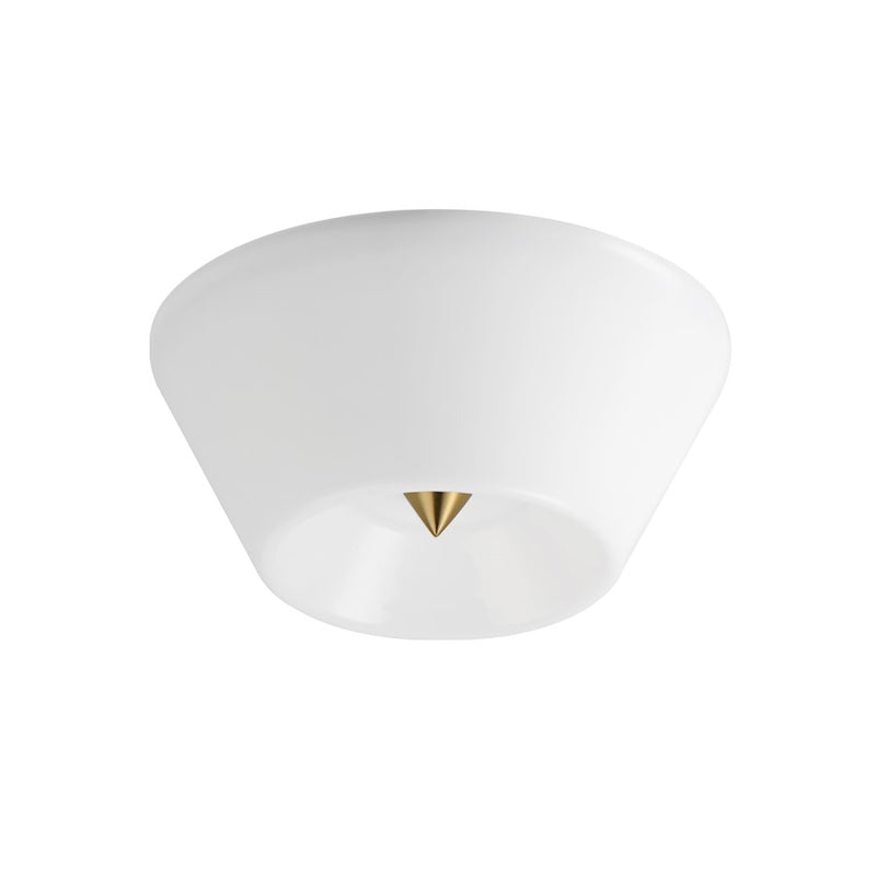 Maxim Lighting Tack 1 Light LED Flush Mount, Aged Brass/White