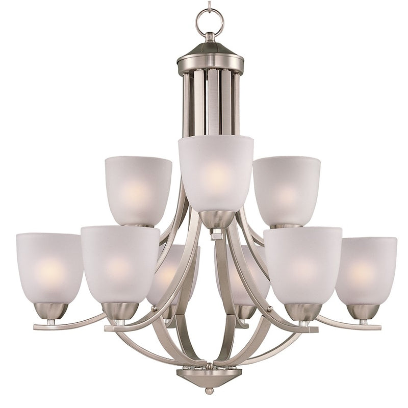 Maxim Lighting Axis 9-Light Chandelier in Satin Nickel