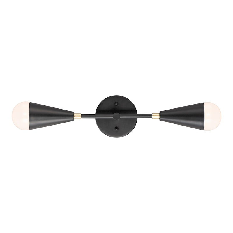 Maxim Lighting Lovell 2-Light Wall Sconce, Black/Satin Brass