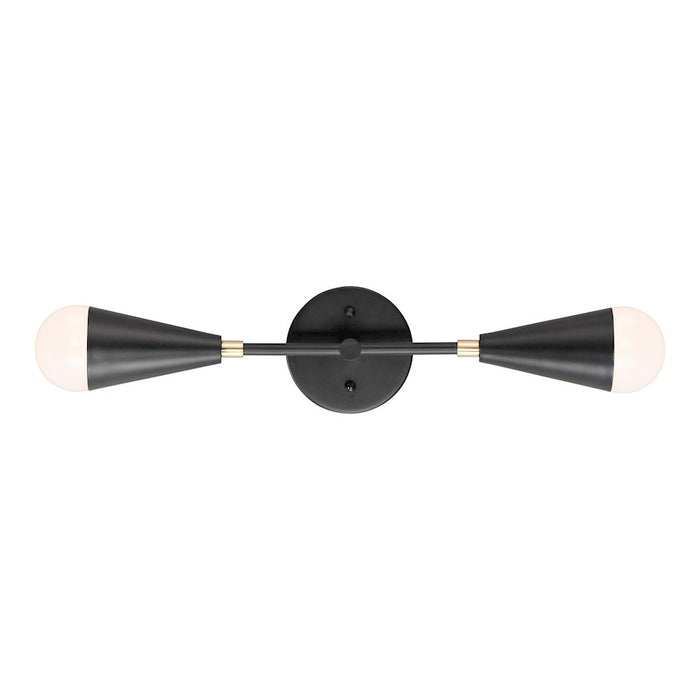 Maxim Lighting Lovell 2-Light Wall Sconce, Black/Satin Brass