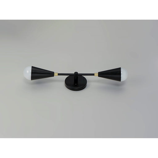 Maxim Lighting Lovell 2-Light Wall Sconce, Black/Satin Brass