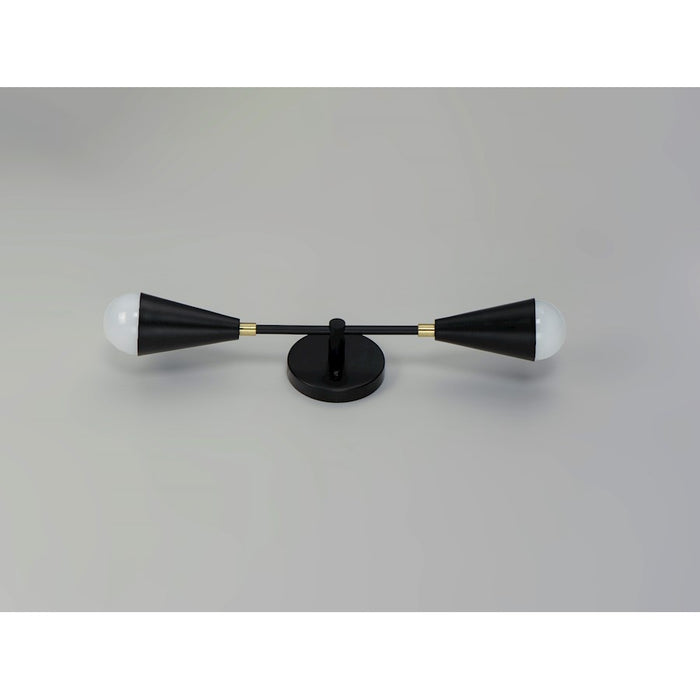 Maxim Lighting Lovell 2-Light Wall Sconce, Black/Satin Brass