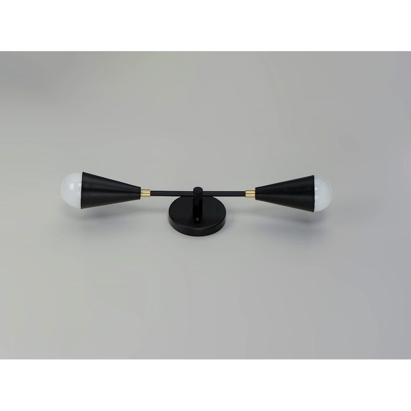 Maxim Lighting Lovell 2-Light Wall Sconce, Black/Satin Brass