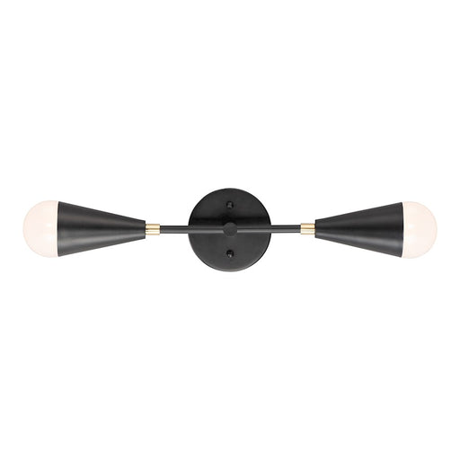 Maxim Lighting Lovell 2-Light Sconce w/Bulbs, Black/Satin Brass