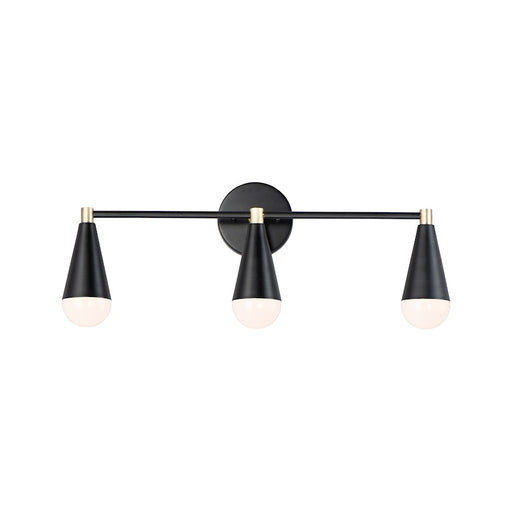 Maxim Lighting Lovell 3-Light Bath Vanity, Black/Satin Brass