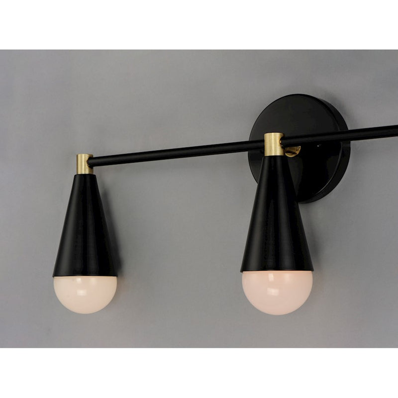 Maxim Lighting Lovell 3-Light Bath Vanity, Black/Satin Brass