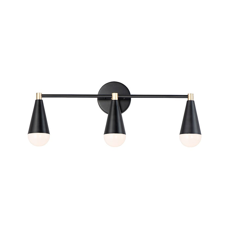 Maxim Lighting Lovell 3-Light Vanity w/Bulbs, Black/Satin Brass
