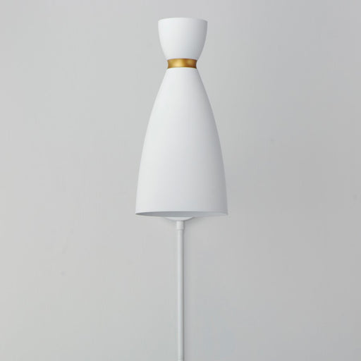 Maxim Lighting Carillon 1 Light Wall Sconce, White/Satin Brass