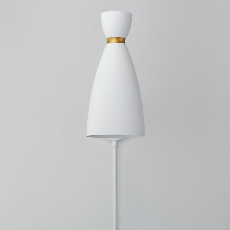 Maxim Lighting Carillon 1 Light Wall Sconce, White/Satin Brass