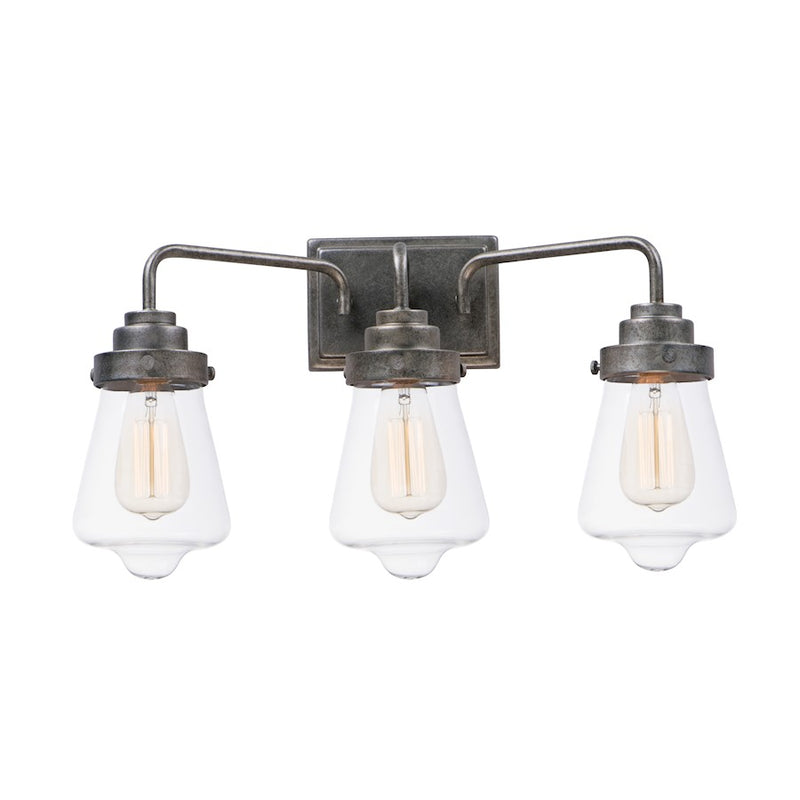 Maxim Lighting Cape Cod 3 Light Bath Vanity, Weathered Zinc
