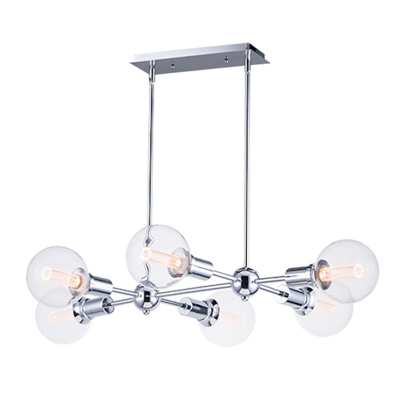 Maxim Lighting Molecule 6 Light Linear Pendant, P.Chrome